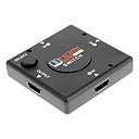 1-3 Puerto Selector HDMI divisor del interruptor para PS3 / Wii / Xbox 360 (Negro)