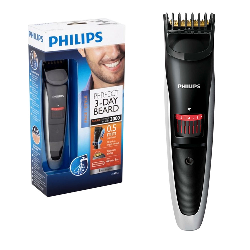 Philips Series 3000 Rechargeable Beard and Stubble Trimmer with Titanium Blades - QT4013/23