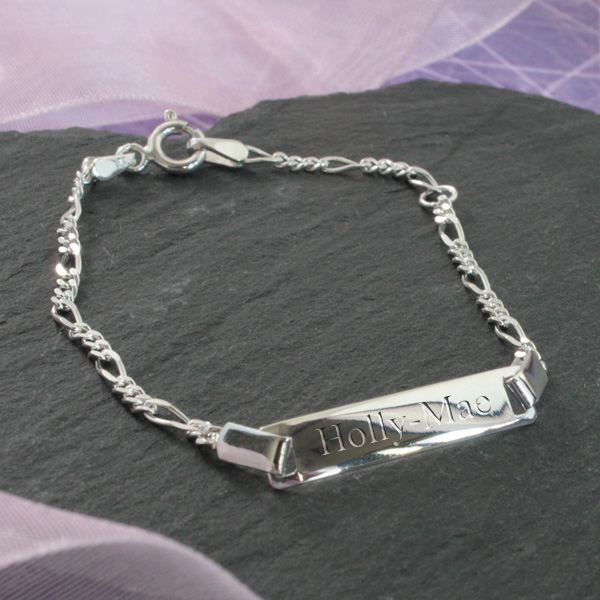 Engraved Solid Silver Childs Identity Bracelet