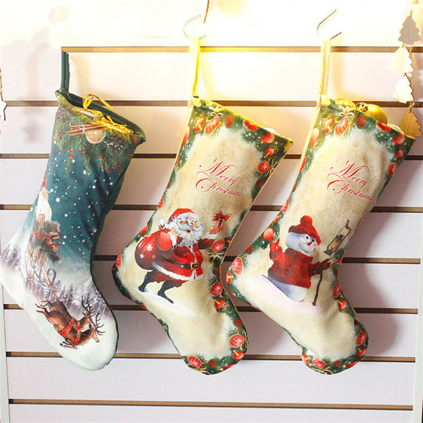 christmas bag ornaments embellished non woven fabrics christmas socks party gifts for kids candy bag christmas stockings ib506