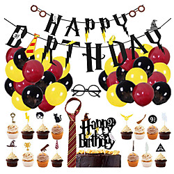1set harri potter joyeux anniversaire guirlande gâteau topper gros ballons en latex pour la décoration de fête d'anniversaire suspendus bunting bannière enfants jouet Lightinthebox