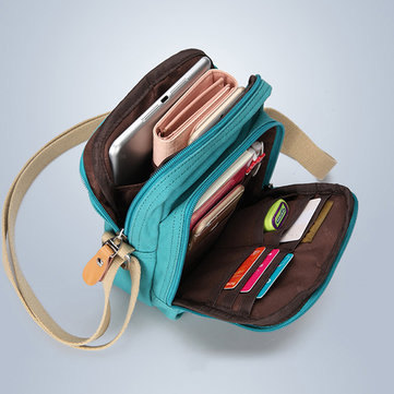 Women Canvas Multi-Function Leisure Travel Crossbody Bag
