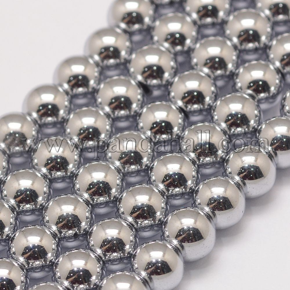 Grade AA Magnetic Synthetic Hematite Bead Strands, Round, 6mm, Hole: 1.5mm; about 73pcs/strand, 16''
