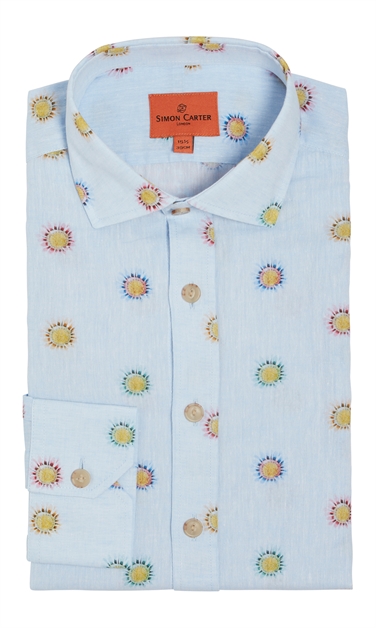 Linen Blend Soft Handle Sunflower Shirt