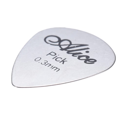 Alice AP-12S 12pcs / pack de 0.3mm en acier inoxydable Metal Guitar Picks Plectre