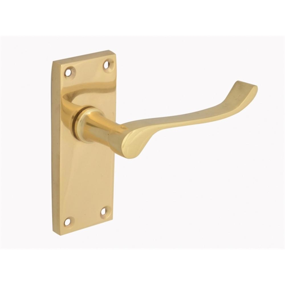 Forge Backplate Handle Latch - Victorian Scroll Brass 102mm