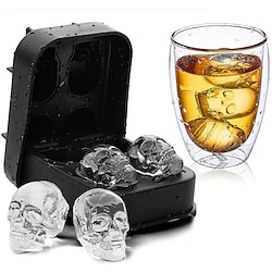4 Ice Cube Skull Ball Skeleton Mold DIY Skull Ice Box Silicone Mold DIY Homemade for Party Bar Halloween Lightinthebox