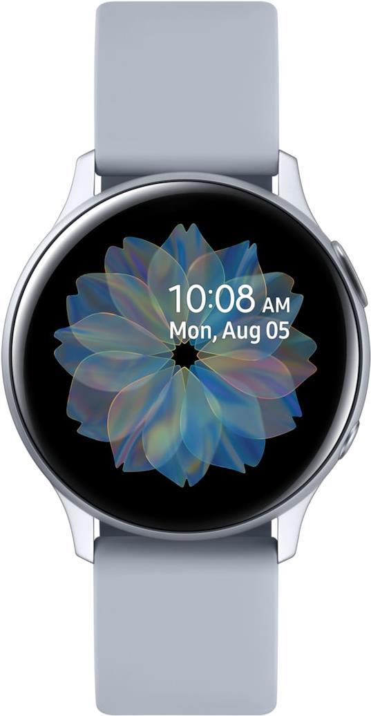 Samsung Galaxy Watch Active 2 - 40 mm - Cloud Silver Aluminium - intelligente Uhr mit Band - Flouroelastomer - Cloud Silver - Anzeige 3 cm (1.2