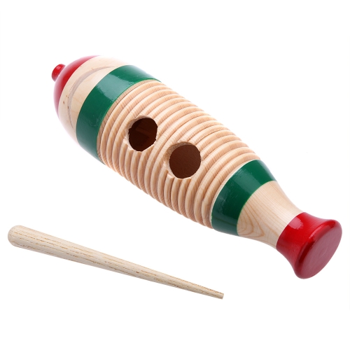 Instrument de percussion de jouet musical en bois en forme de poisson Guiro coloré enfants enfants