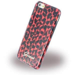 Guess Animal - Leopard GUHCP6LEORE - TPU Handy Cover/ Case/ Schutzhülle - Apple iPhone 6, 6s - Rot (GUHCP6LEORE)
