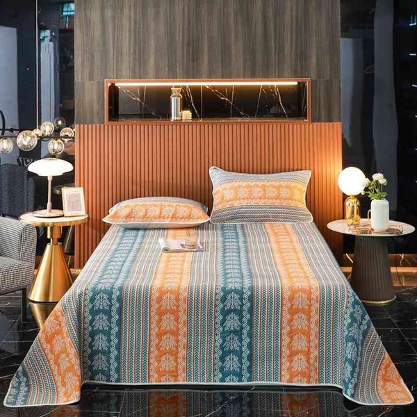 Bohemian Chic Geometric Diamond Shape Bedspread Bright Vibrant Multi-Colorful 100%Cotton Soft Quilt Bed Sheet Pillowcase 3/5Pcs