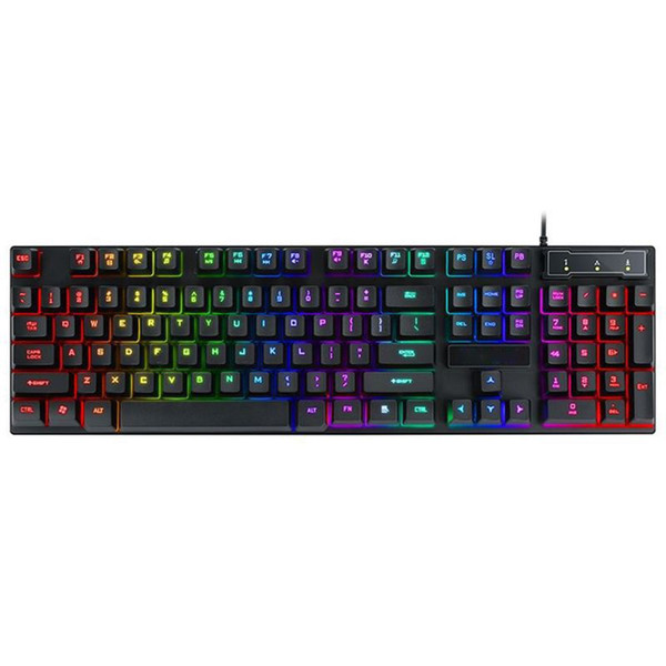 USB Wired Gaming Keyboard 104 Key Mechanical Feeling Gamer Keyboard for Computer