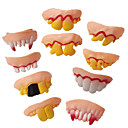 10 piezas dientes falsos juguete dientes divertidos para vampiro zombie dentaduras de halloween accesorios de cosplay fiesta de disfraces decoración novedad gags juguete