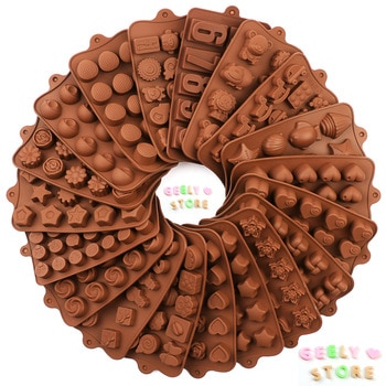 New Silicone Chocolate Mold 29 Shapes Chocolate baking Tools Non-stick Silicone cake mold Jelly and Candy Mold 3D mold DIY best