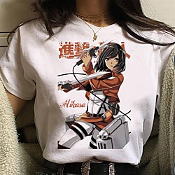 Inspiré par L'Attaque des Titans Cosplay Anime Dessin Animé Mélangé polyester / coton Imprimé Harajuku Art graphique Kawaii Tee-shirt Pour Femme / Homme Lightinthebox