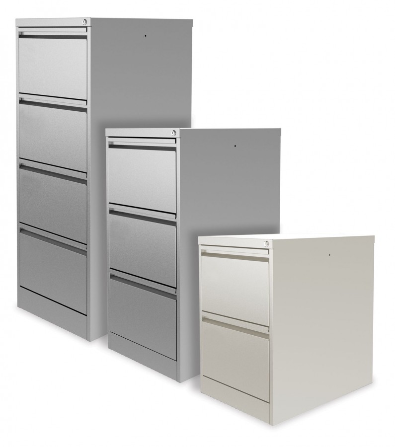 Large Capacity Lockable Filing Cabinet- 2 Drawers- Satin White