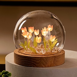 Led Tulip Night Light Handmade DIY Material Package for Bedroom Decoration Ornaments Valentine's Day Xmas Gift Lightinthebox