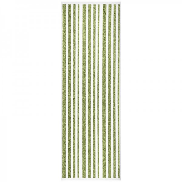 Glitzer-Bordüren, Sticker-Linien, 30 cm lang, 3-6 mm, lindgrün