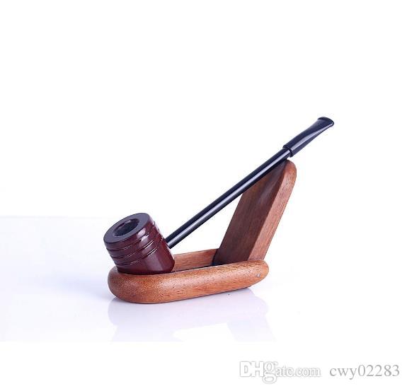 Wooden mini small pipe hammer - style carved pipe mahogany straight men 's general filter cigarette holder