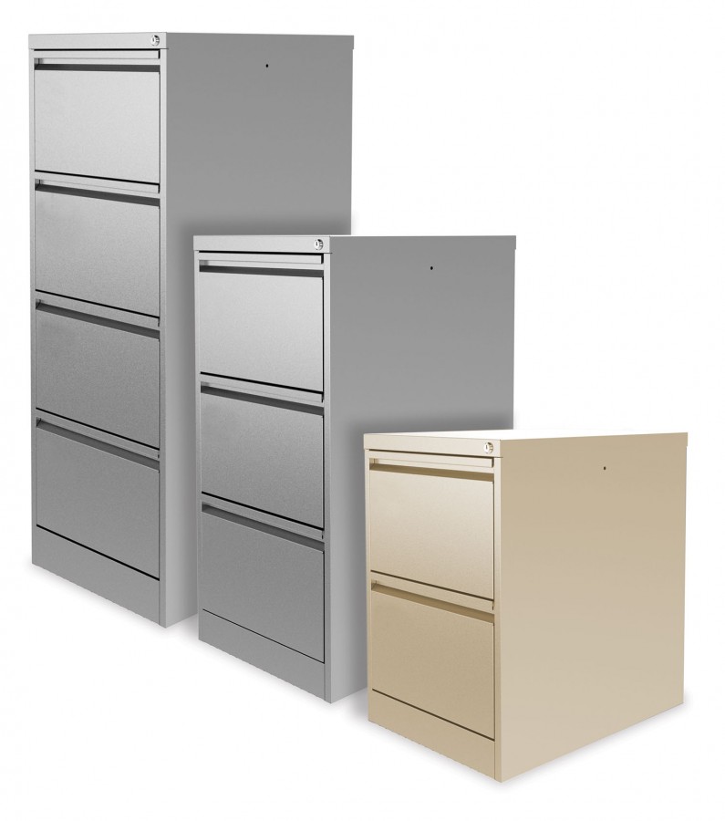 Large Capacity Lockable Filing Cabinet- 2 Drawers- Beige