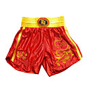 kick boxing profesional bordado cortocircuitos rojos y de oro (tamaño medio)
