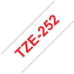 Brother TZe 252 - Laminiertes Klebeband - Rot auf Weiß - Rolle (2,4 cm x 8 m) - 1 Rolle(n) - für P-Touch PT-1400, 1600, 1650, 2430, 2700, 2710, 7500, 7600, 9500, 9700, 9800, H500, P700 (TZE252)