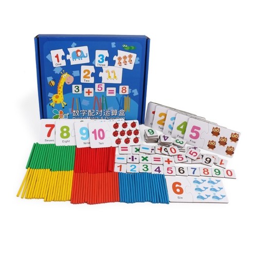 Passende Puzzle-Holz-Arithmetik-Stäbchen-Zählstäbe Montessori-Lehrmittel für Jungen und Mädchen ab 3 Jahren