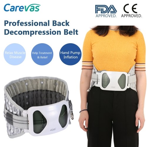 Carevas Back Decompression Belt Lumbar Support Brace Spinal Air Traction Device Back Pain Relief for Degenerative Disc/Spinal Stenosis/Sciatica 4 Size(24.9-43.3