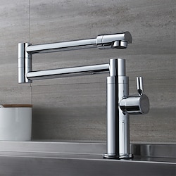 Foldable Kitchen Faucet Cold Water Only, Rotatable Kitchen  Brass Taps Chrome Single Handle One Hole Kitchen Sink Faucet Lightinthebox