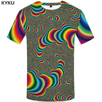KYKU Hypnosis T Shirt Men Colorful Tshirt Hip Hop Tee Funny T Shirts Dizziness 3d T-shirt Gothic Mens Clothing 2018 Summer Top