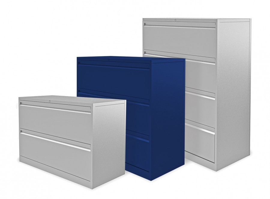 Executive Side Filing Cabinet- 3 Drawers- Blue