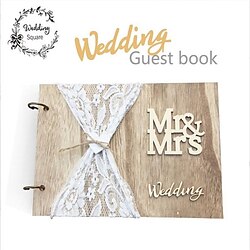 Bricolage nouveau cadre photo en bois m. et mme mrmrs les invités de mariage se connectent à ce livre de signature de mariage 20 pages miniinthebox