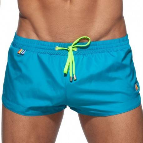 Addicted Rainbow Swim Short - Peacock XL