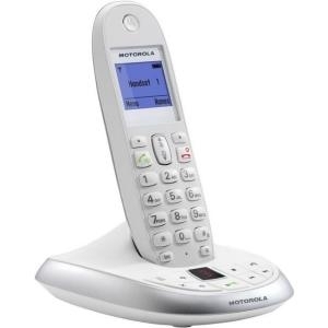 Motorola C2011 - Schnurlostelefon - Anrufbeantworter mit Rufnummernanzeige - DECT\GAP - weiß, Silber