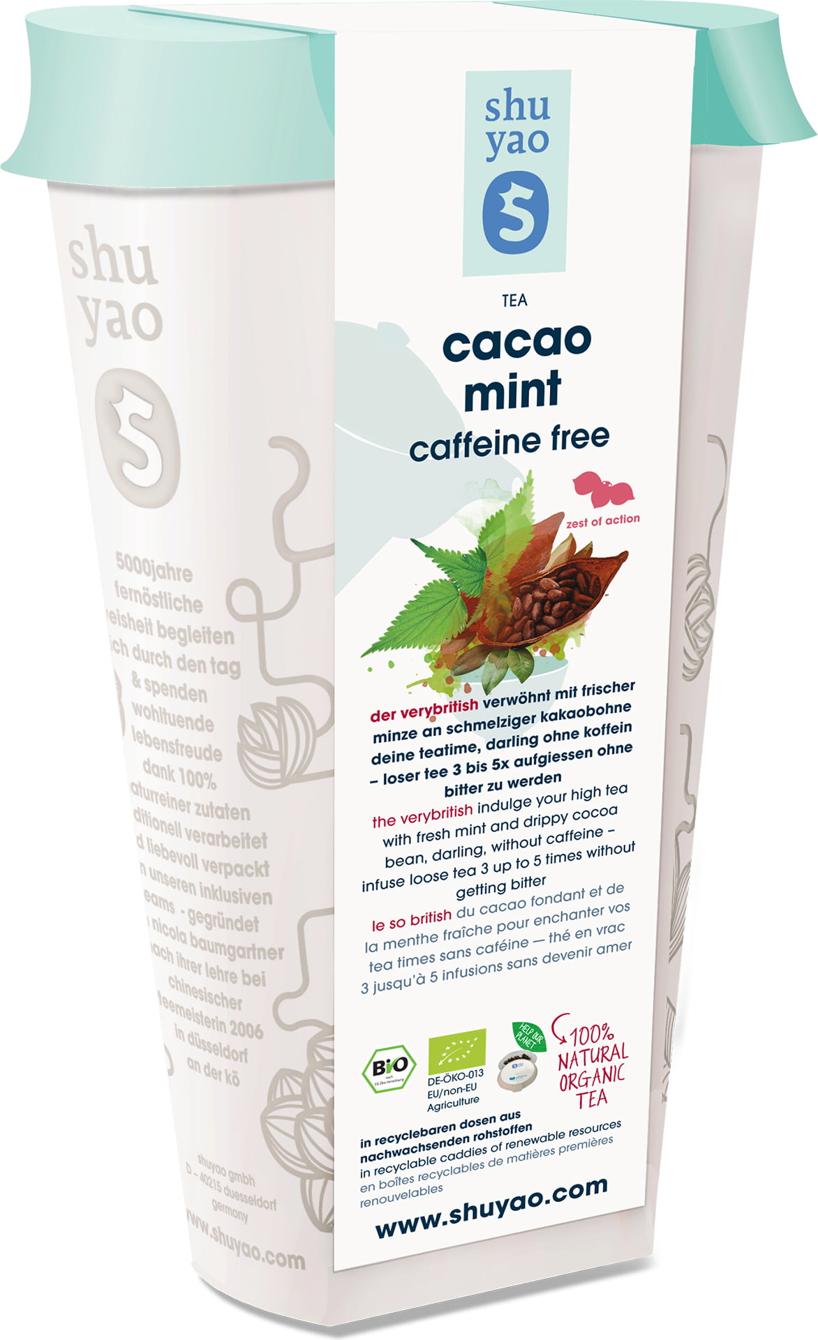 shuyao Cacao Mint Tee, bio