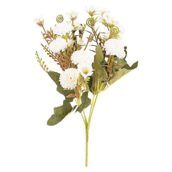 Blütenbusch, Mini-Hortensien, 28cm hoch, 10 große Blüten Ø 3cm, weiß