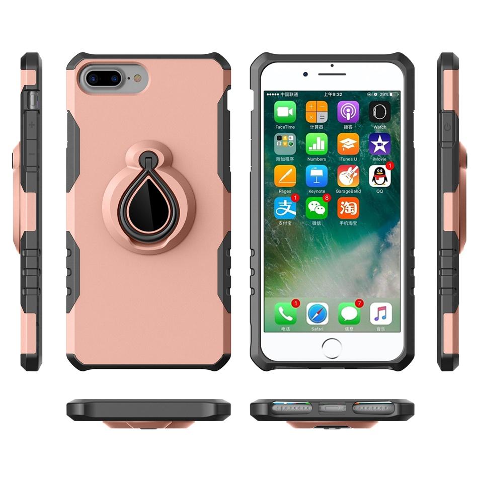 For iPhone 7 Case Heavy Duty Kickstand Phone Case For iPhone X XS 6 6s 8 Plus Armor Magnetic Ring Hybrid Shockproof Back Cover
