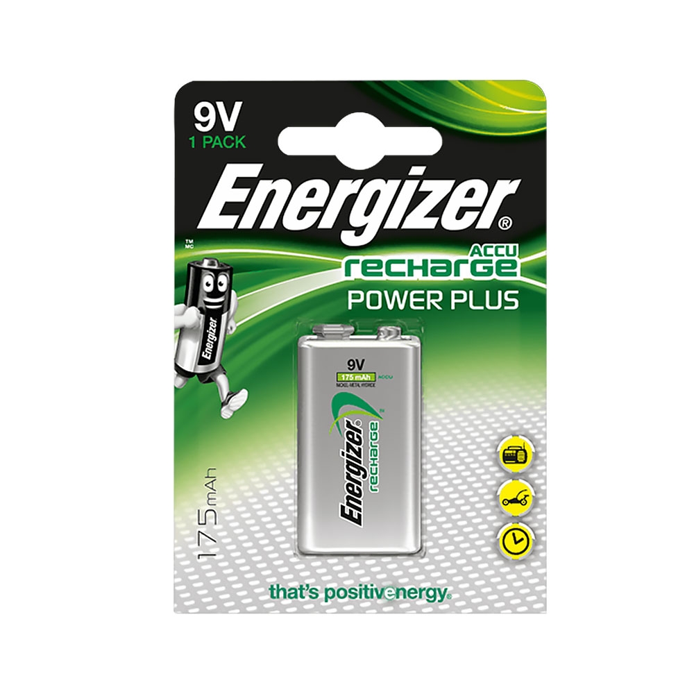 Energizer ACCU Power Plus  9V PP3 Block Ni-Mh Rechargeable Battery 175mAh