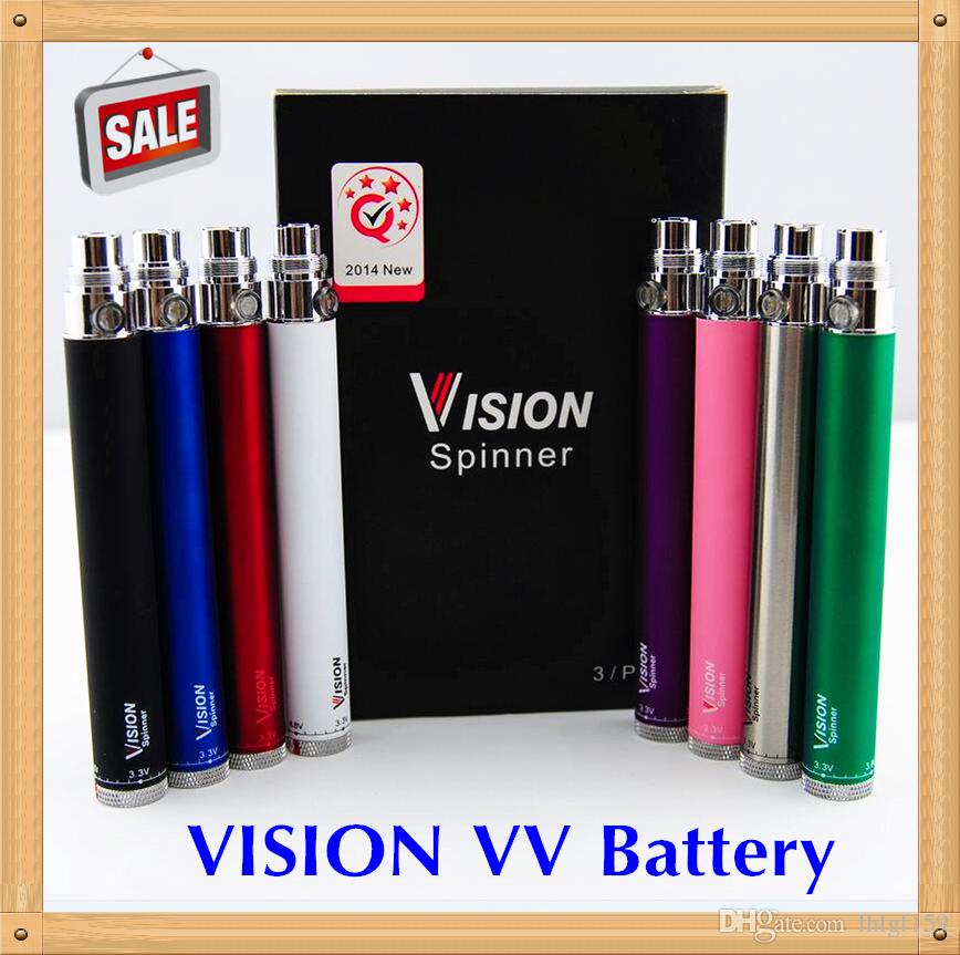 Retail Pack Vision Spinner battery ego c twist 3.3-4.8V Variable Voltage VV 510 Thread battery 650 900 1100 1300mAh vision spinners battery
