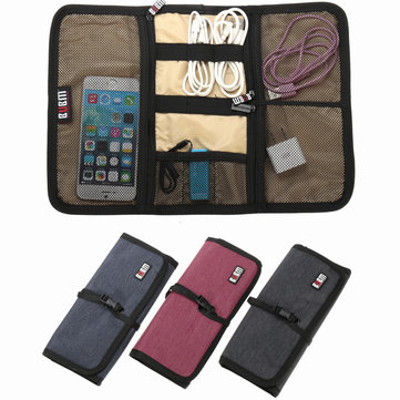 BUBM M Digital Storage Bag Folding Carry Case Spring Rolls Shape Power Bank Drive Bag
