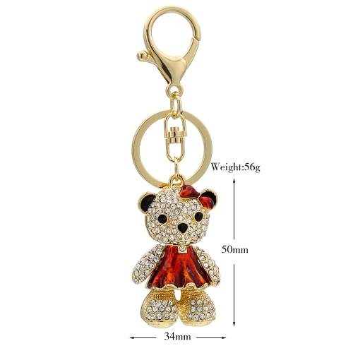 Zinc Alloy Rhinestone Key Chain Hollow Shining Key Ring with Clip Hook Handbag Purse Car Pendant Ornament Decor--Elephant