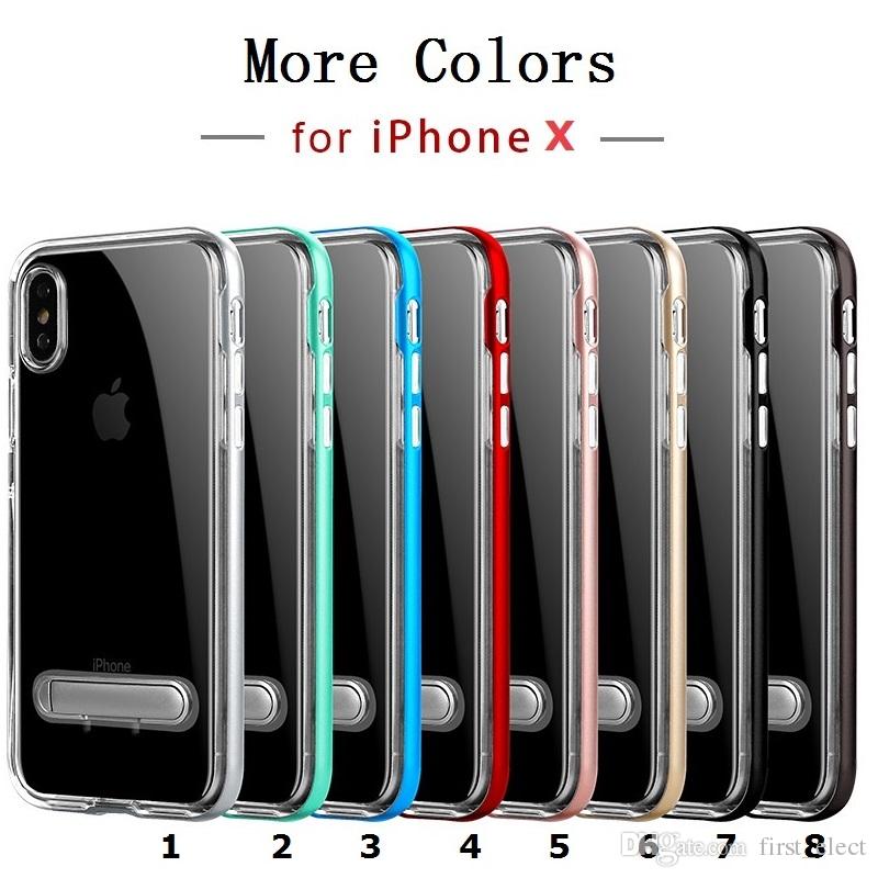 For Iphone XS MAX XR XS X 8 Plus Bumblebee Kickstand Transparent Hybrid TPU + PC Phone Case For iPhone 8 7 6s 6 plus Samsung S7 S8 S9 Note 9