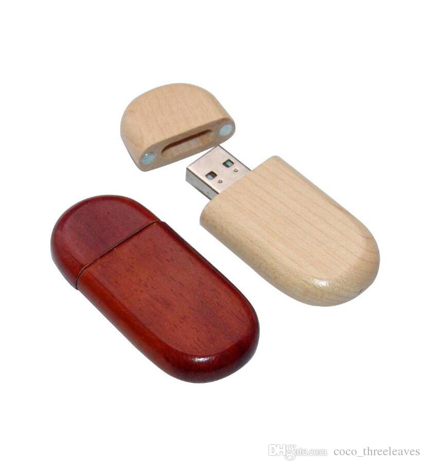 Hot selling oval Wood usb pen drive real capacity 64mb-64gb memory stick natural USB Flash Drive