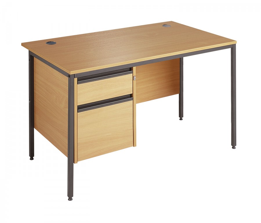 Maestro Straight Oak Office Desk With Drawers Width 1532mm