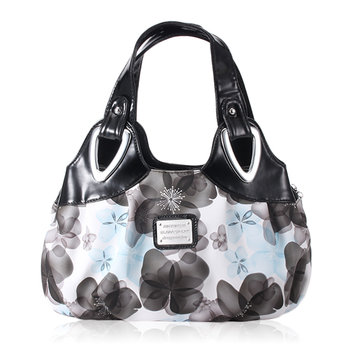 Women Floral PU Leather Handbags Casual Fashion Tote Shoulder Bags
