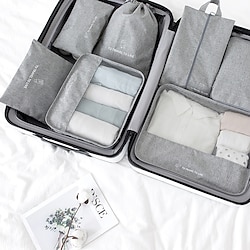 cubes d'emballage pour le voyage, ensemble de cubes de voyage organisateur de valise pliable sac de rangement léger pour bagages (gris) miniinthebox
