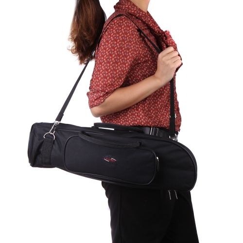 600D Water-resistant Trumpet Gig Bag Oxford Cloth Adjustable Single Shoulder Strap Pocket 5mm Cotton Padded