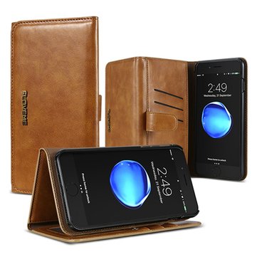 Floveme Vintage PU Leather Three Fold Flip Wallet Case Magnetic Detachable Phone Case For iPhone 7