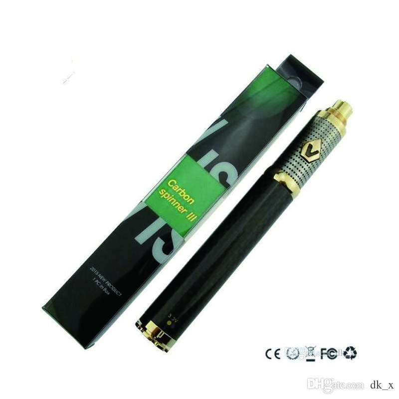 Vision Spinner 3 vape battery 1650mAh Vape Pen Carbon Fiber 510 Thread 3.3-4.8V Variable Voltage Fit 510 Atomizers 4 Colors