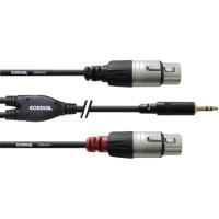 Cordial - Audiokabel - XLR3 (W) bis Stereo Mini-Klinkenstecker (M) - 3 m - Schwarz